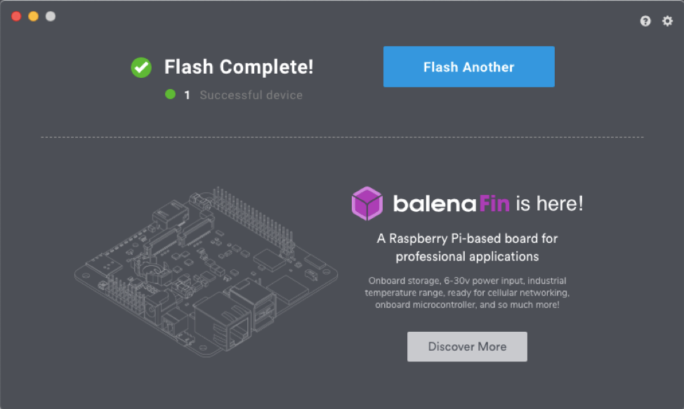 balenaEtcher Flash completado balenaEtcher Flash completado